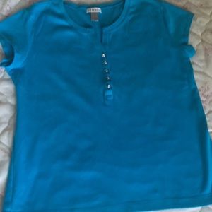 Women’s Chico’s s/s top, rhinestone buttons